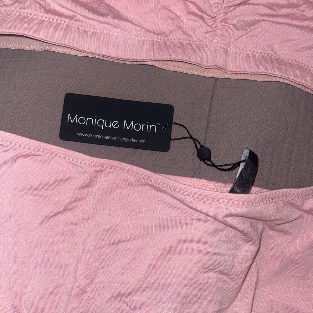 Monique Morin Pink Bralette Panty Set Size XL Modal Back Cut-out Design New - Picture 5 of 12